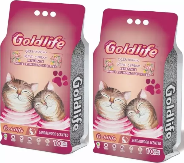 Aktif Karbonlu Çiçek Kokulu Kedi Kumu 10lt.x 2adet - Image 1