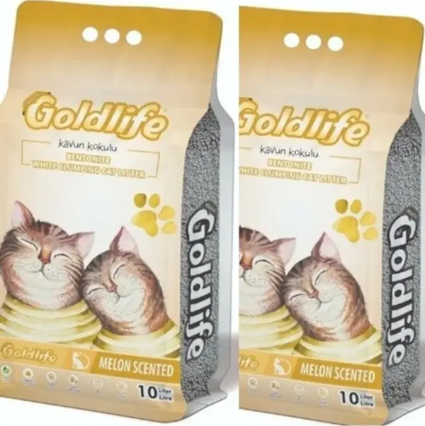 Kavun Kokulu Topaklanan Bentonit Ince Taneli Kedi Kumu 10 Lt * 2 Adet - Image 1