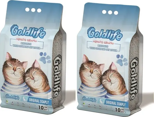 GOLD Marsilya Sabunlu Bentonit Kedi Kumu 10 Lt X 2 Adet - Image 1