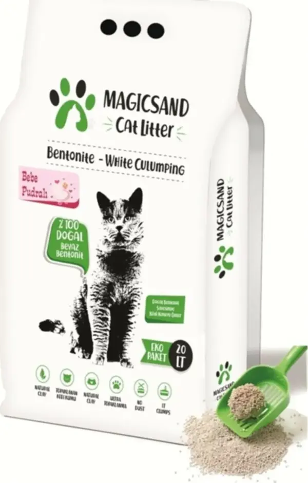 Bebek Pudralı Kalın Taneli Kedi Kumu 20 Lt - Image 1