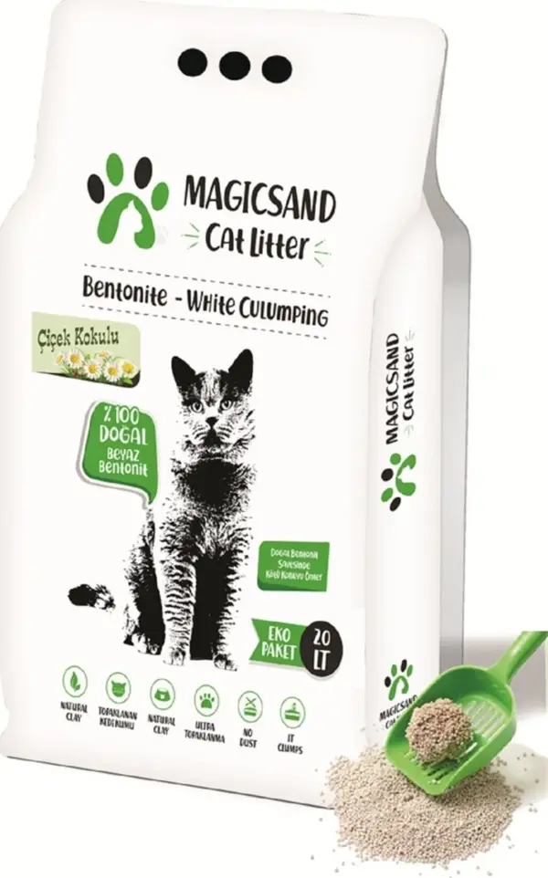 Çiçek Kokulu İnce Taneli Kedi Kumu 20 lt - Image 1