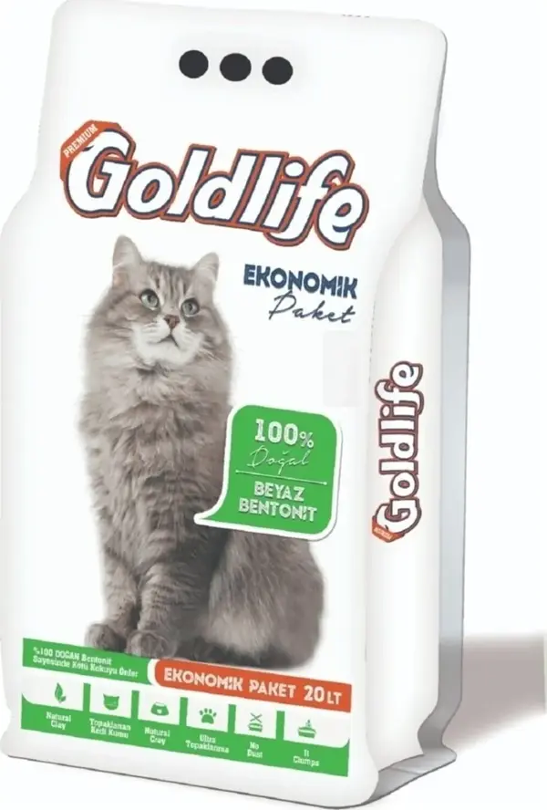 Goldlife Kokusuz %100 Topaklaşan Ince Taneli Kedi Kumu 20 L - Image 1