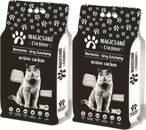 Magic Sand Aktif Karbon Kedi Kumu 10lt X 2 Adet - Image 1
