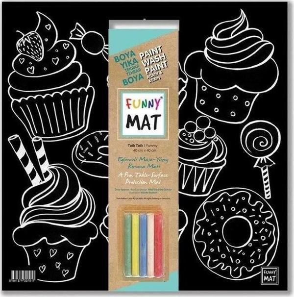 Akademi Çocuk - Funny Mat  Black (Tebeşirli ) Tatlı Tatlı - 40x40 - Image 1