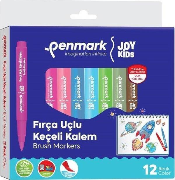 Penmark Süper Yıkanabilir Brush Uçlu Keçeli Kalem 12 Lı - Image 1