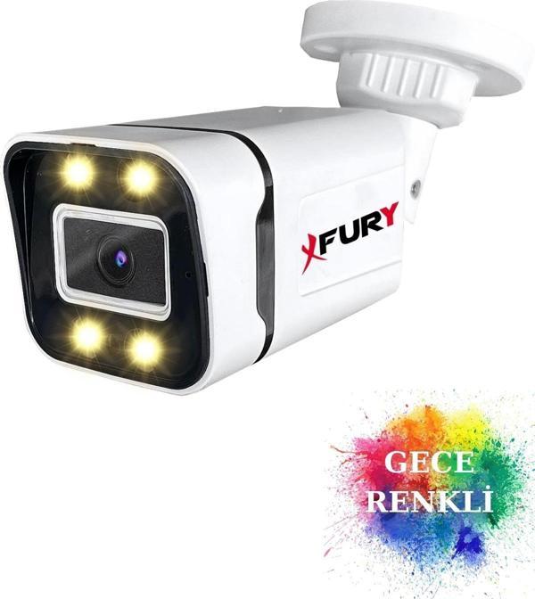 FURY Gece Renkli - 5mp Lens 1080p Full HD Ahd Güvenlik Kamerası 4 x Ultra Led Renkli Gece Görüş 5580 - Image 1