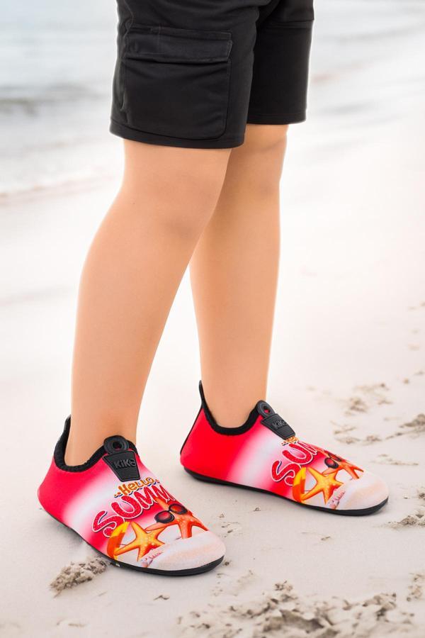 Kiko Kids Summer Havuz Plaj Kız Çocuk Deniz Ayakkabısı 7531 Kırmızı - Image 1