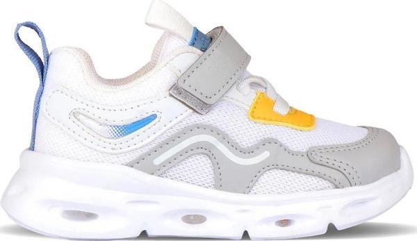 Vicco Rony 346.24Y.117 Cırtlı Erkek Çocuk Işıklı Spor Ayakkabı Beyaz - Image 1