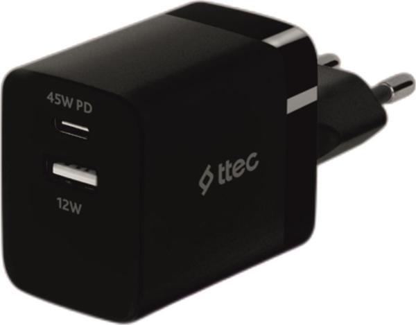 Ttec 2SCP02S SmartCharger Duo PD 45W USB-C+USB-A Seyahat Hızlı Şarj Aleti - Image 1