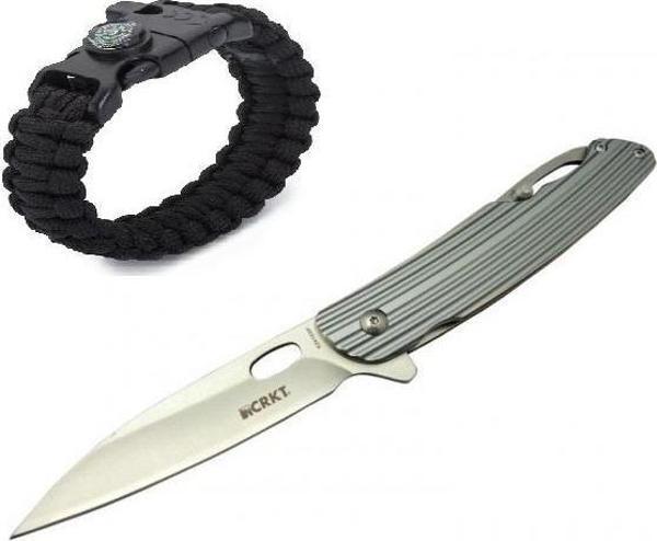 Crkt Çakı Kancalı Gri K241XXP- 23 CM - Image 1