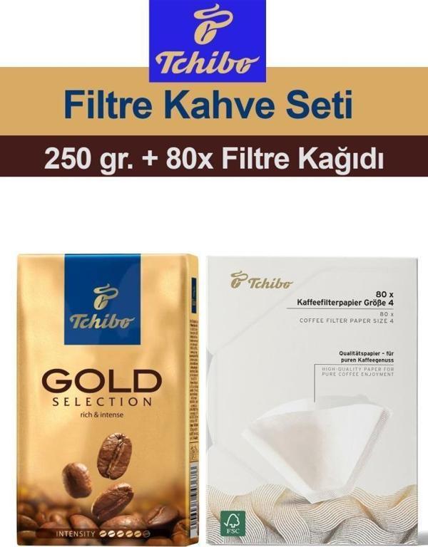 Tchibo Gold Selection Öğütülmüş Filtre Kahve 250 gr. + 80 Filtre - Image 1