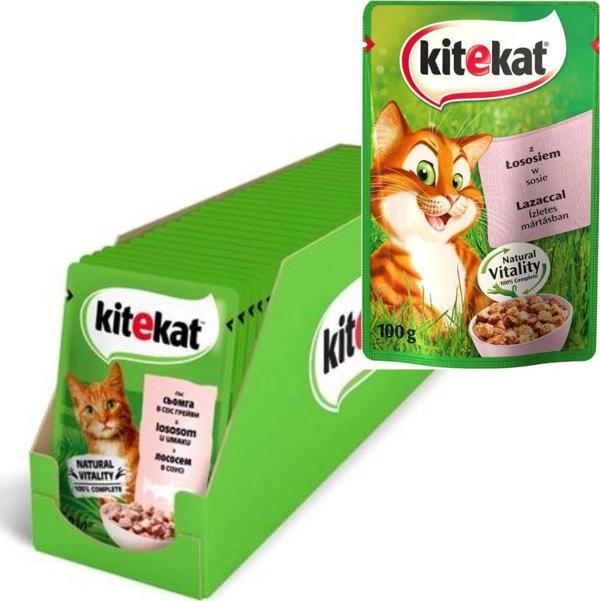 Kitekat Somonlu Yetişkin Kedi Yaş Mama 100 gr x 24 Adet - Image 1