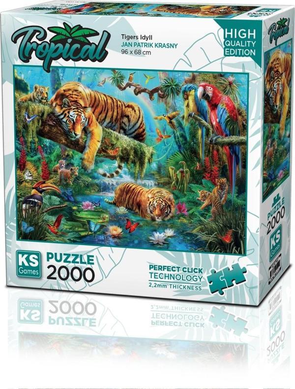 Ks Games Puzzle 2000 Parça Tigers Idyll 22512 - Image 1