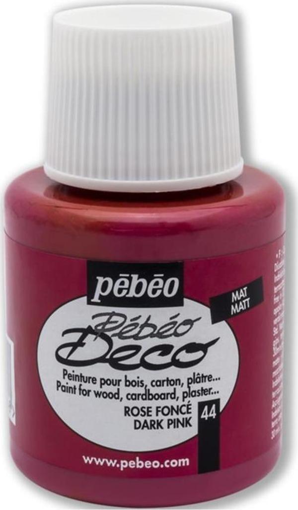 Pebeo Deco Mat Ahşap Boyası 110ML Şişe Koyu Pembe - Image 1
