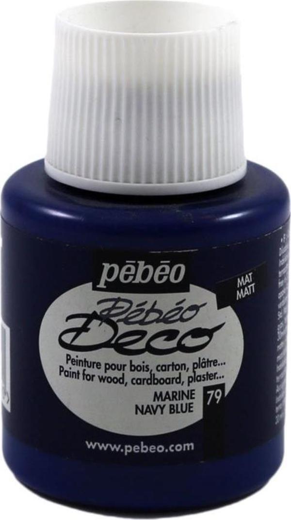 Pebeo Deco Mat Ahşap Boyası 110ML Şişe Lacivert - Image 1