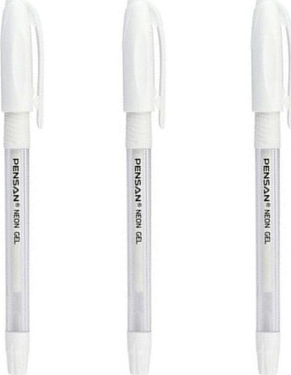 Pensan Jel Kalem Neon 1.0 Mm Beyaz 3 Adet - Image 1