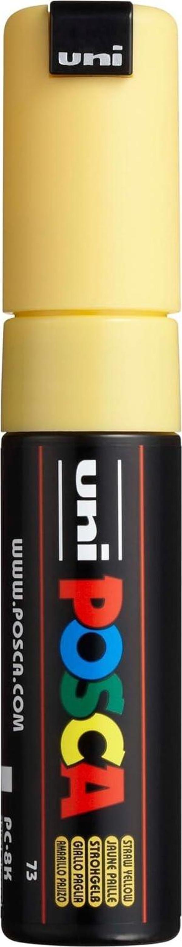 Uni-Ball Markör Boyama Kalemi Posca Boyama Kalemi Su Bazlı Poster 8.0 Mm Saman Sarı Pc-8K (6 Lı Paket) - Image 1