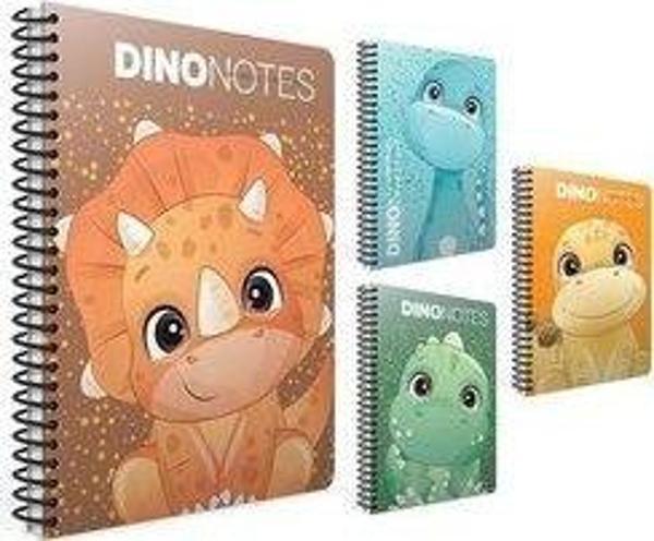 Gıpta Defter Dino Notes Spiralli Karton Kapak A4 80 Yaprak Kareli 7183 (12 Li Paket) - Image 1
