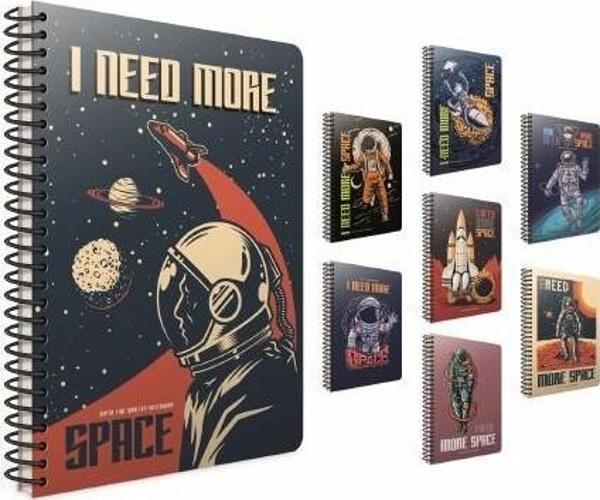 Gıpta Space Spiralli Karton Kapak Defter A4 80 Yaprak Çizgili 5343 (Karışık Renk 1 Adet) - Image 1