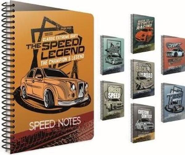 Gıpta Speed Notes Spiralli Karton Kapak Defter A4 80 Yaprak Kareli 4679 (Karışık Renk 1 Adet) - Image 1