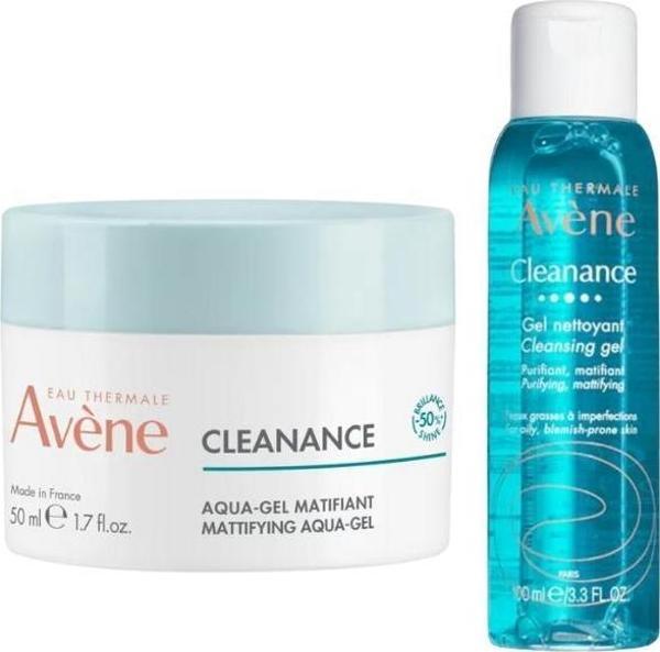 Avene Cleanance Aqua-Mattifying Aqua-Gel 50ml + Cleanance Cleansing Gel 100 ml - Image 1
