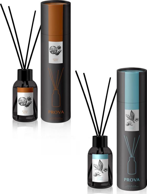 Prova Bambu Çubuklu Oda Kokusu Amber Dark ile Cotton Flower x2 100 ml - Image 1