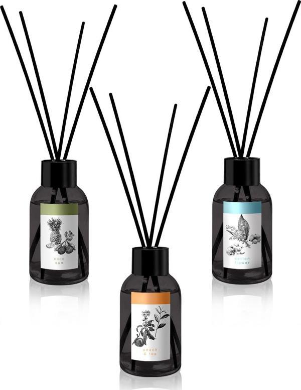 Prova Bambu Çubuklu Oda Kokusu Cotton Flower, Coco Sun, Peach Tea x3 100 ml - Image 1