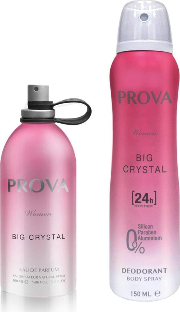 Prova Big Crystal Edp Kadın Parfüm 120 ml  Ve Deodorant 150 ml - Image 1