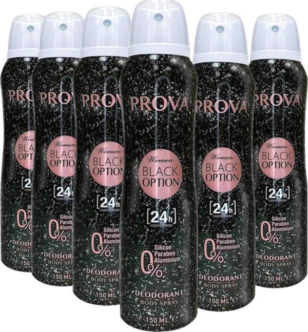 Prova Black Option Kadın Deodorant 150 ml 6 Adet - Image 1