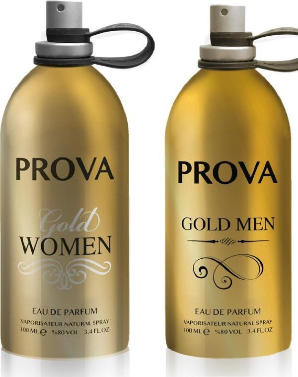 Prova Gold Women ve Gold Men Kadın ve Erkek Parfüm EDP 2 x100 ml - Image 1