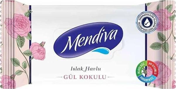 Mendiva Gül Kokulu Islak Havlu Mendil 60 Lı 10 Adet - Image 1