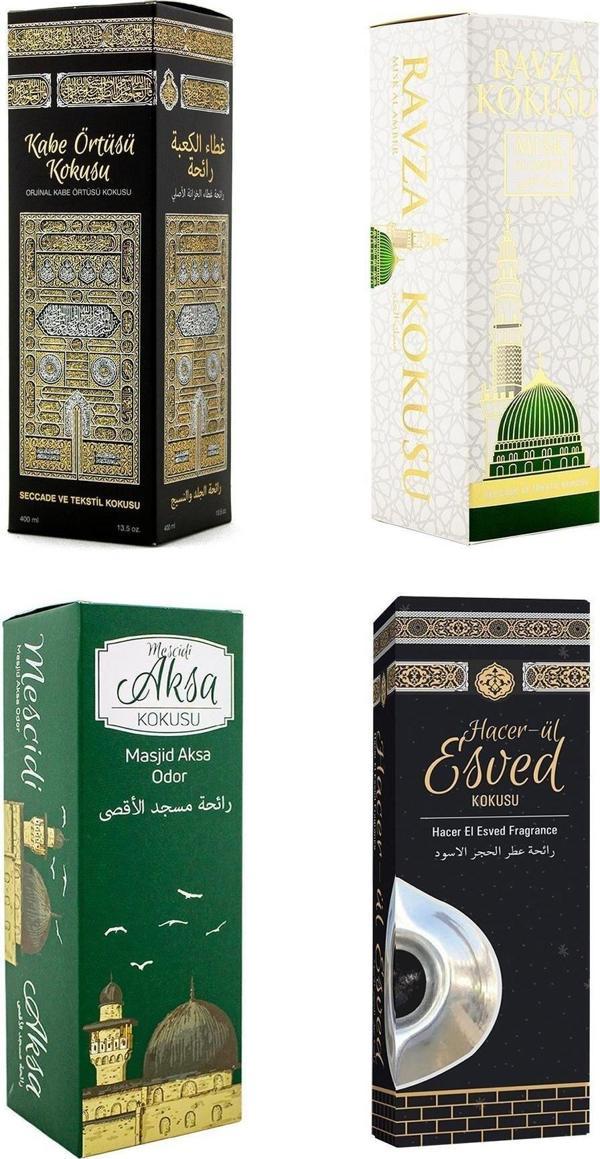 Esved Kabe Örtüsü Kokusu Medine Ravza Kokusu Mescdi Aksa Kokusu Ve Hacerül Kokusu Sprey 400 Ml. - Image 1