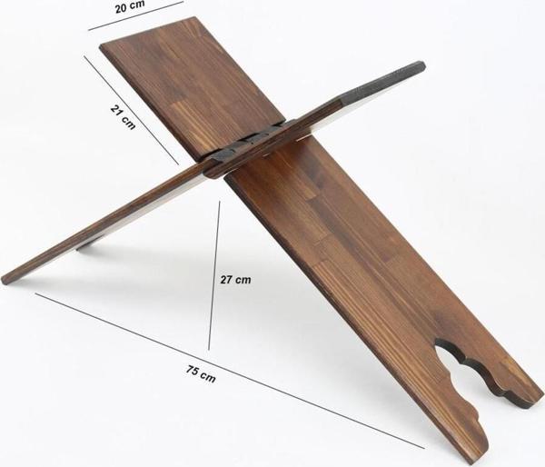 İkranur Ahşap Kitaplık Ve Rahle ( 21 x 65 Cm ) Kahve - Image 1