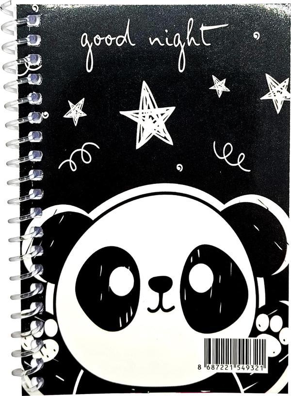 Panda Yıldız Desenli Bloknot Çizgili Not Defteri  - Image 1