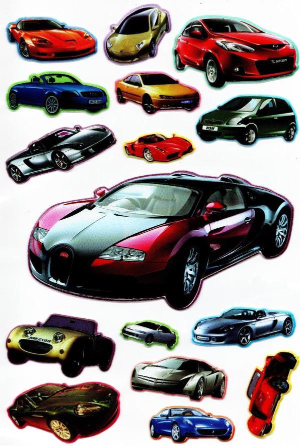 Sticker Kabartmalı A4 boyutunda Stiker Defter, planlayıcı etiket, -(Lim038) - Arabalar - Image 1