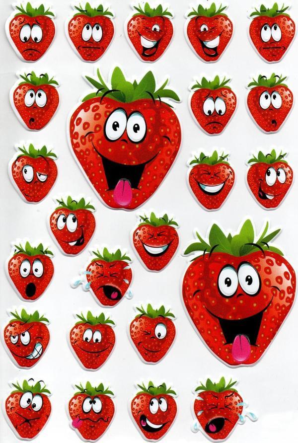 Sticker Kabartmalı A4 boyutunda Stiker Defter, planlayıcı etiket, -(Lim061) - Çilek - Image 1