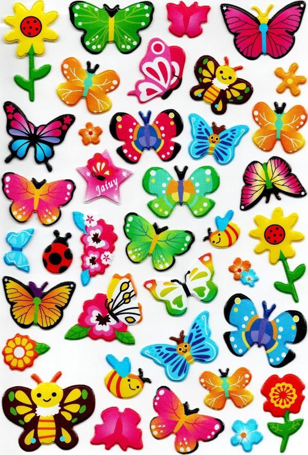 Sticker Kabartmalı A4 boyutunda Stiker Defter, planlayıcı etiket, -(Lim210) - Bahar Çiçekler - Image 1