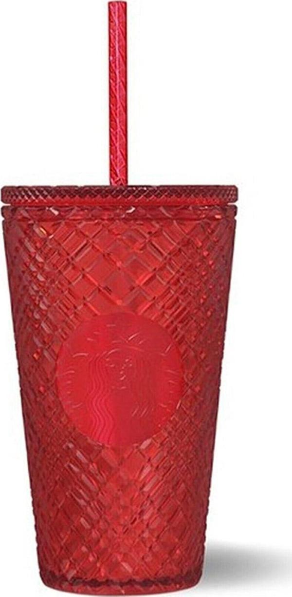 Starbucks Koyu Kırmızı Renkli Soğuk Içecek Bardağı - 473ml - Image 1