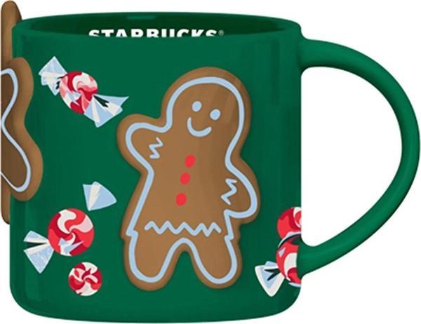Starbucks Kurabiye Tasarımlı Seramik Kupa - Yeşil - 414 ml - Image 1