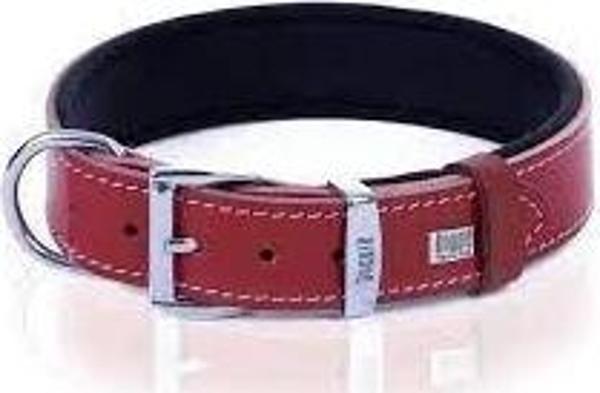 DOGGİE KONFOR DERİ PATİ DESENLİ BOYUN TASMASI KIRMIZI 3,5X47-55CM - Image 1