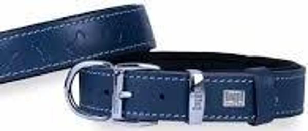 DOGGİE KONFOR DERİ PATİ DESENLİ BOYUN TASMASI ROYALMAVİ 3X42-50CM - Image 1
