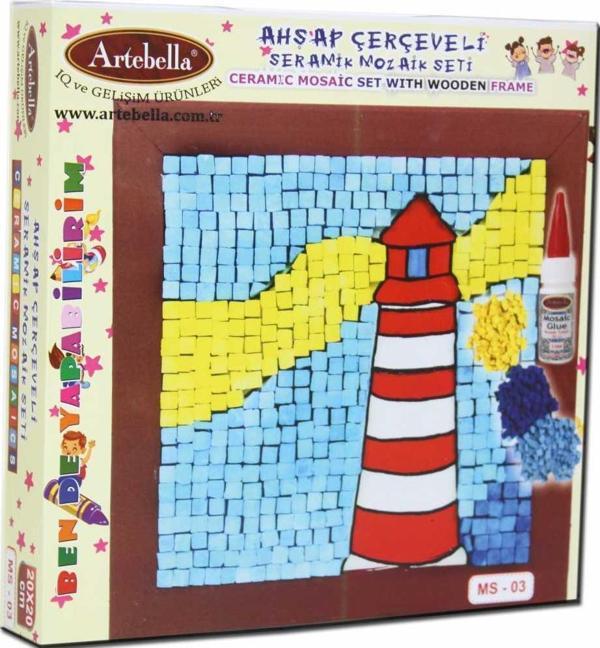 Artebella 03 I Çocuk Ahşap Çerçeveli Seramik Mozaik Set 20x20 cm - Image 1