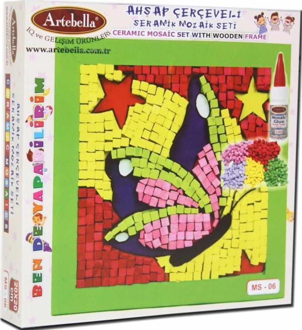 Artebella 06 I Çocuk Ahşap Çerçeveli Seramik Mozaik Set 20x20 cm - Image 1