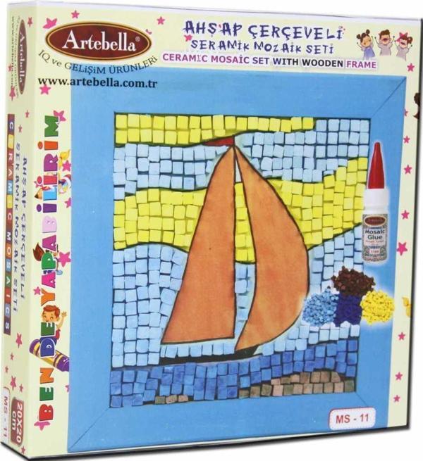 Artebella 11 I Çocuk Ahşap Çerçeveli Seramik Mozaik Set 20x20 cm - Image 1