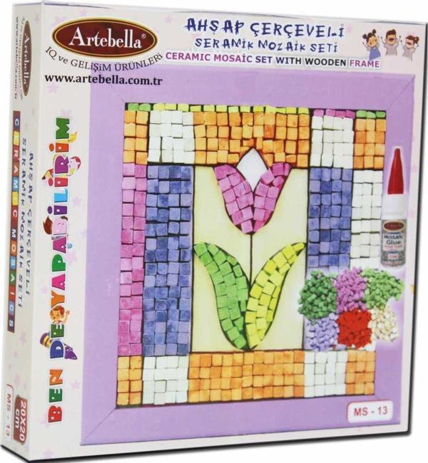 Artebella 13 I Çocuk Ahşap Çerçeveli Seramik Mozaik Set 20x20 cm - Image 1