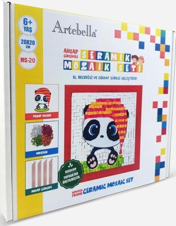 Artebella 20 I Çocuk Ahşap Çerçeveli Seramik Mozaik Set 20x20 cm - Image 1