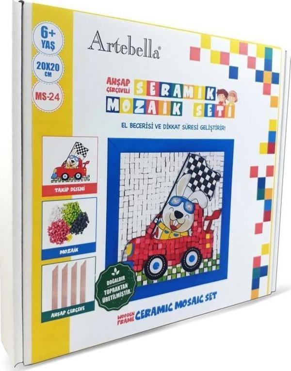 Artebella 24 I Çocuk Ahşap Çerçeveli Seramik Mozaik Set 20x20 cm - Image 1