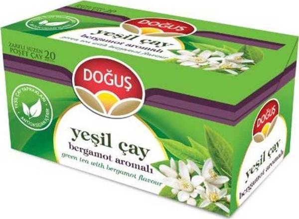 Bergamot Aromalı Yeşil Çay Süzen Poşet 20X1.75 Gram (2 Paket) - Image 1