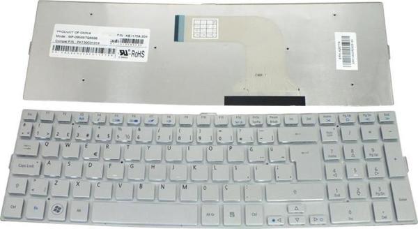 Acer Aspire 5943, 5943G, 5950G, 5950, 8943, 8943G 8950g Klavye Gri TR PK130C31019, MP-09N66TQ6698, KB.I170A.204 - Image 1