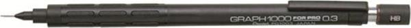 Pentel GRAPH 1000 PG1003 Mat Metal Gövde 0.3 mm Versatil - Image 1